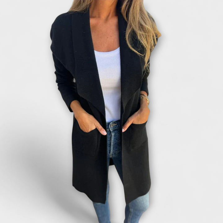 Eliane - Elegante lange cardigan Grijs