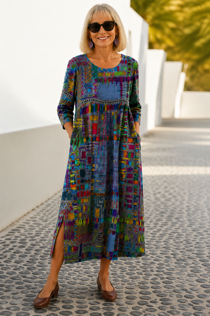 Eliana | Midi Geprinte Jurk