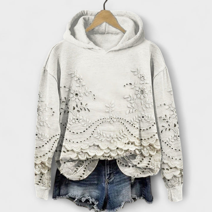 Grace - Vintage Lila Hoodie met Bloemmotief