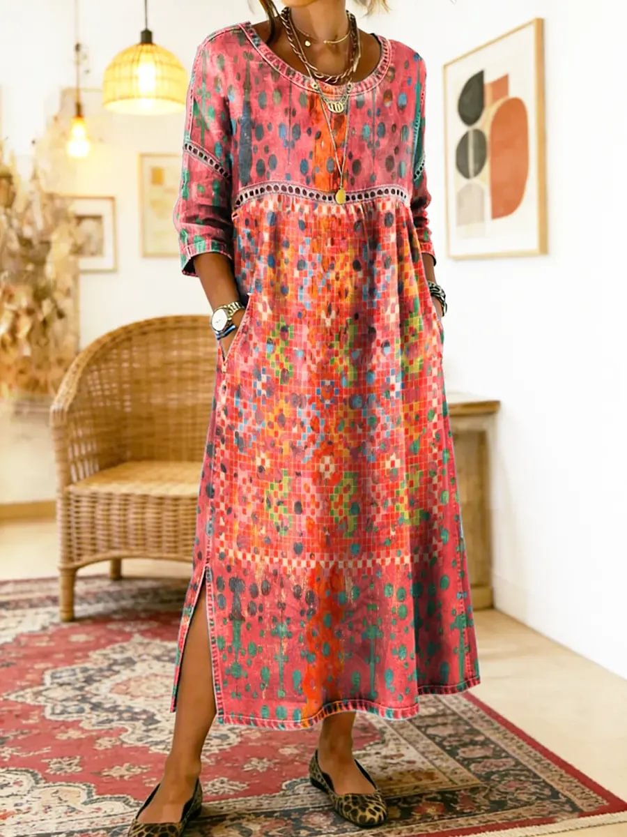 Gracie | Midi Jurk met Print