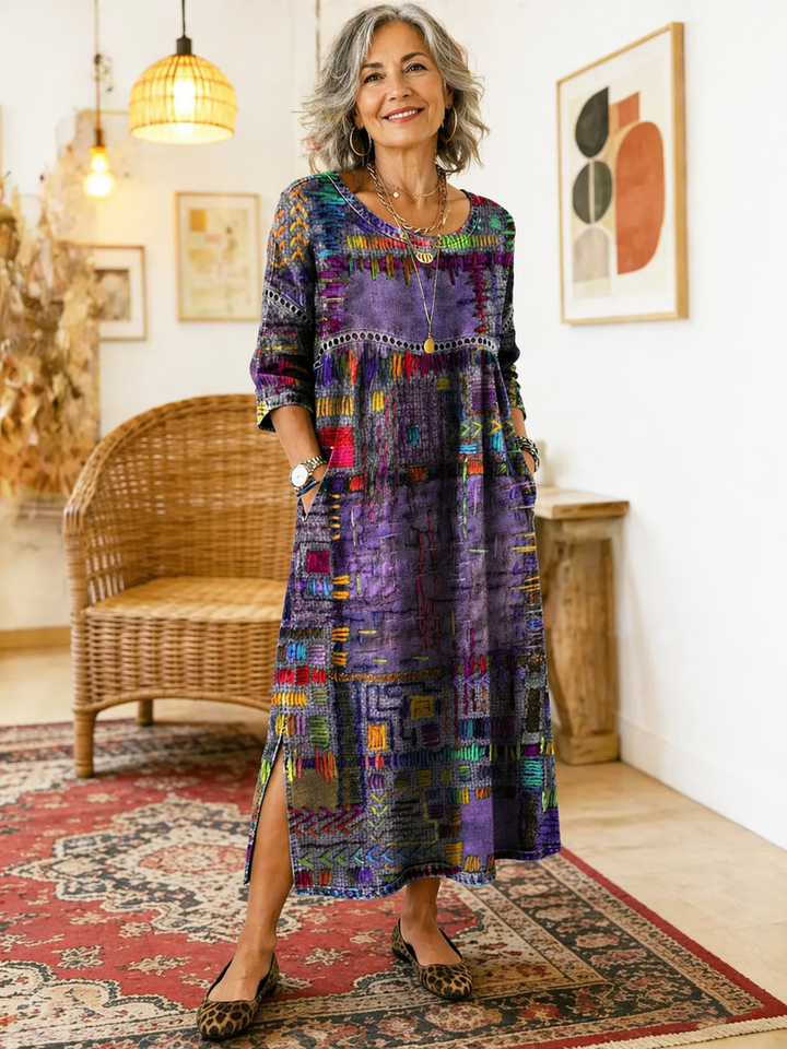 Eliana | Midi Geprinte Jurk