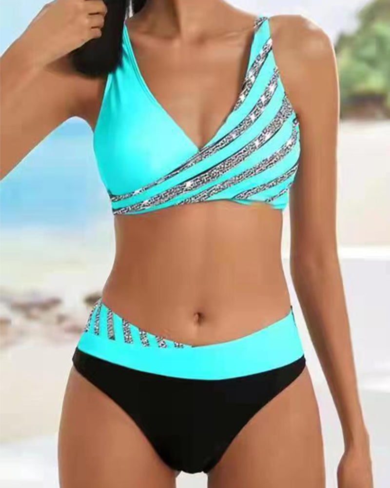 Mona - Bikini met een Print in Warme Tinten