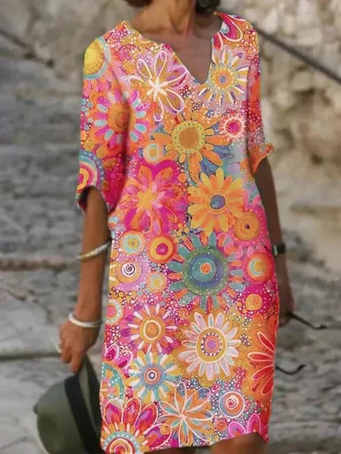 Nira | Midi Bloemenjurk Stralend
