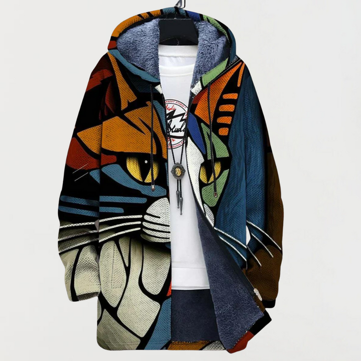 Zoe - Cardigan met Kattengezicht Print