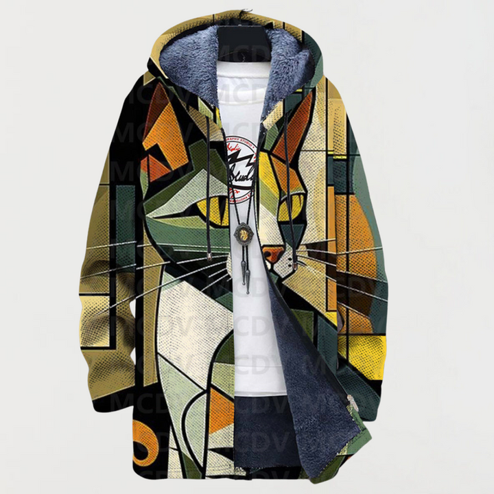 Winifred - Cardigan met Geometrisch Kattenpatroon