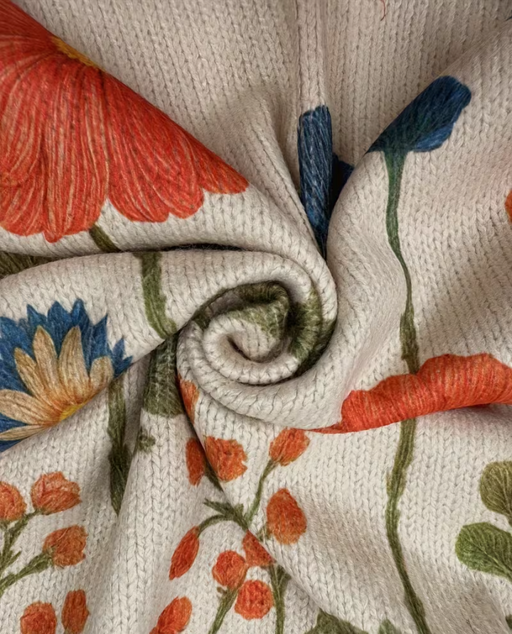Angela™ | Cardigan Zip met Wilde Bloemen