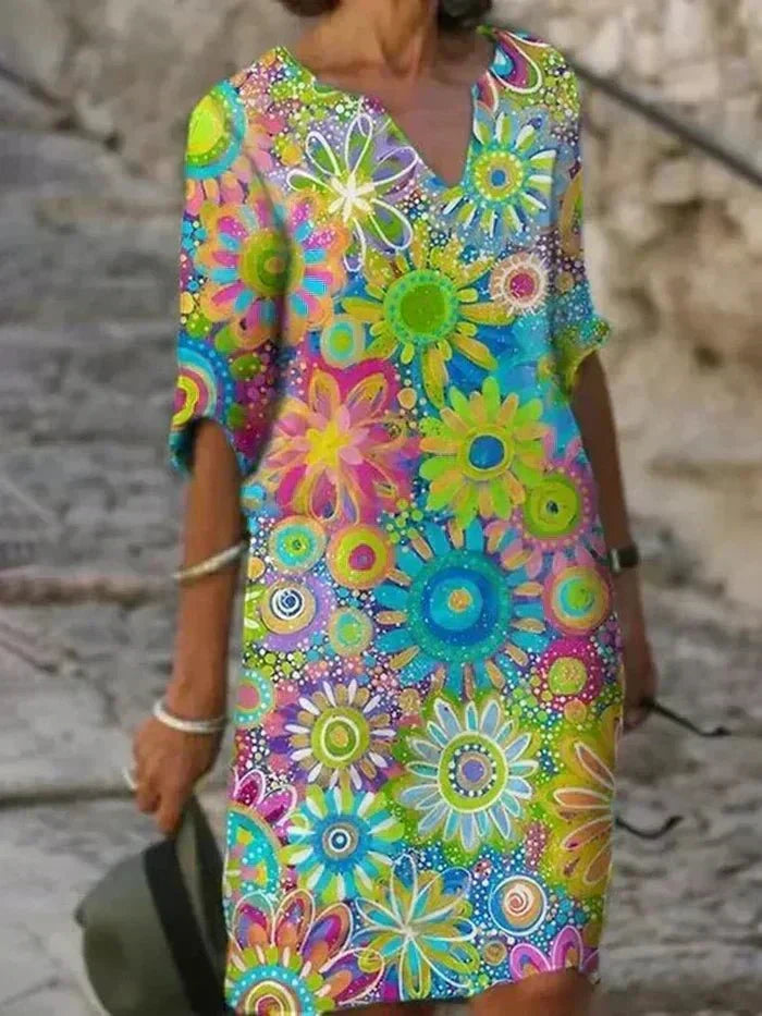 Nira | Midi Bloemenjurk Stralend