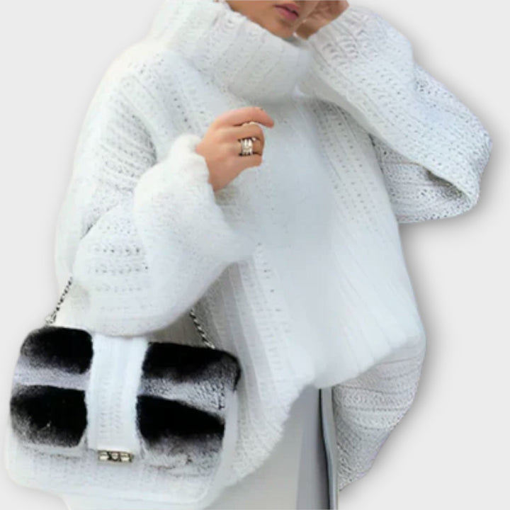 Paulina - Zachte witte hoodie met lange mouwen
