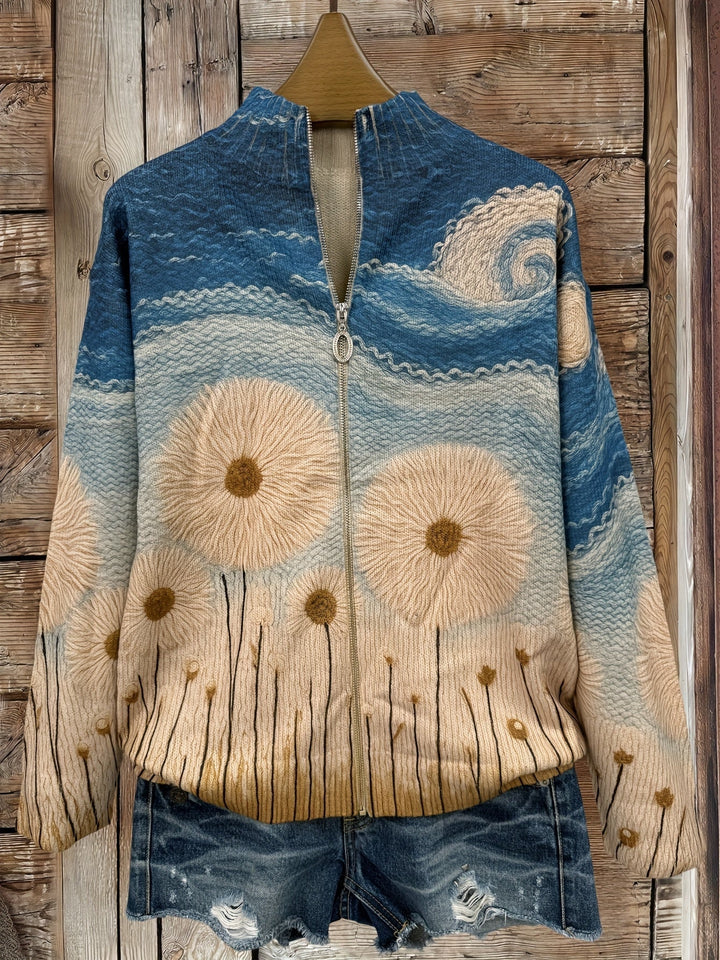 Vincenza™ | Gevoerde Cardigan met Rits van Paardenbloemveld