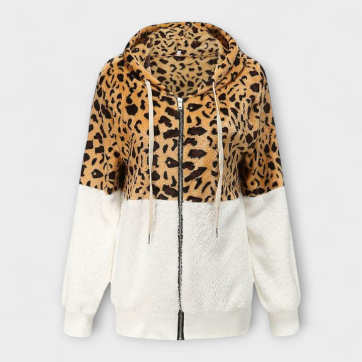 Lea - Fleece hoodie met luipaardontwerp