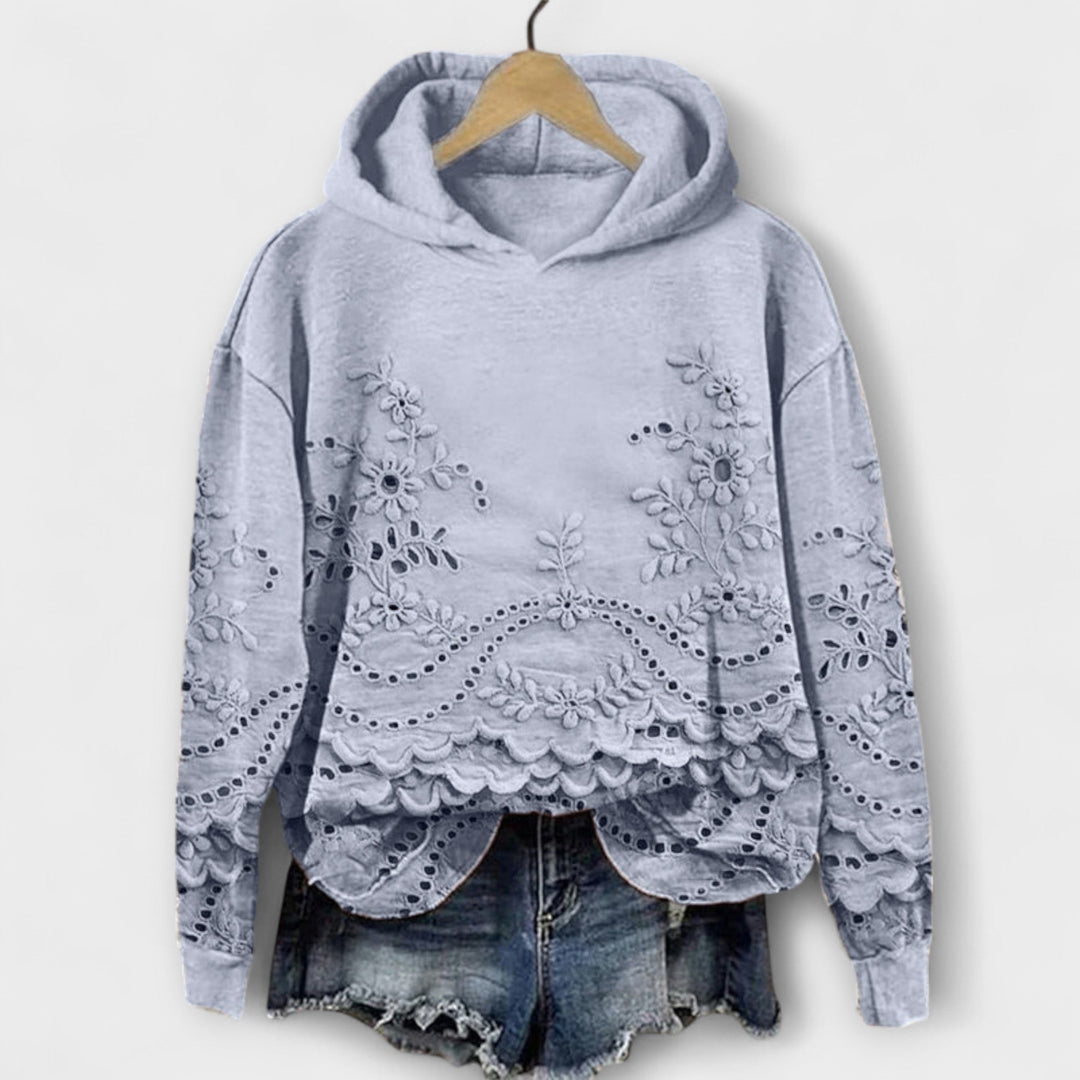 Grace - Vintage Lila Hoodie met Bloemmotief