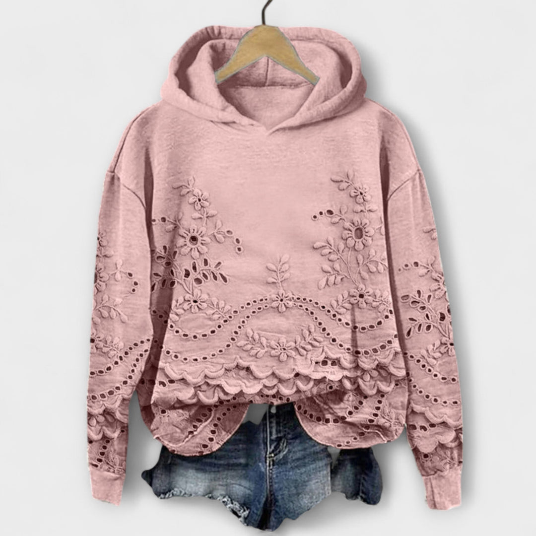 Grace - Vintage Lila Hoodie met Bloemmotief