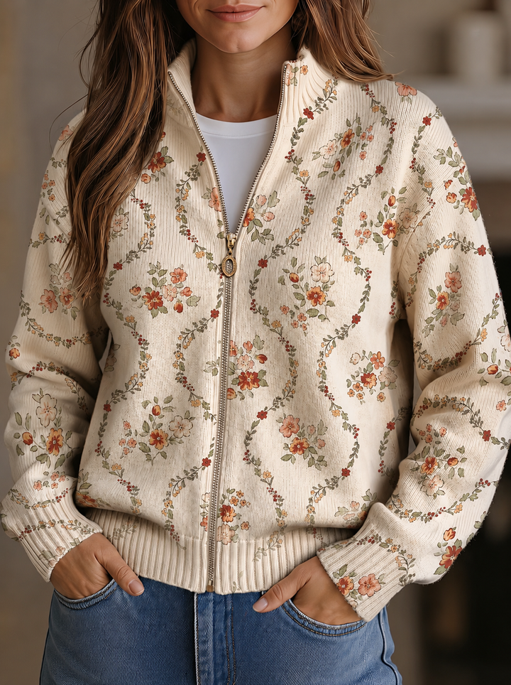 Adriana™ | Stampa Crème met Delicate Bloemen