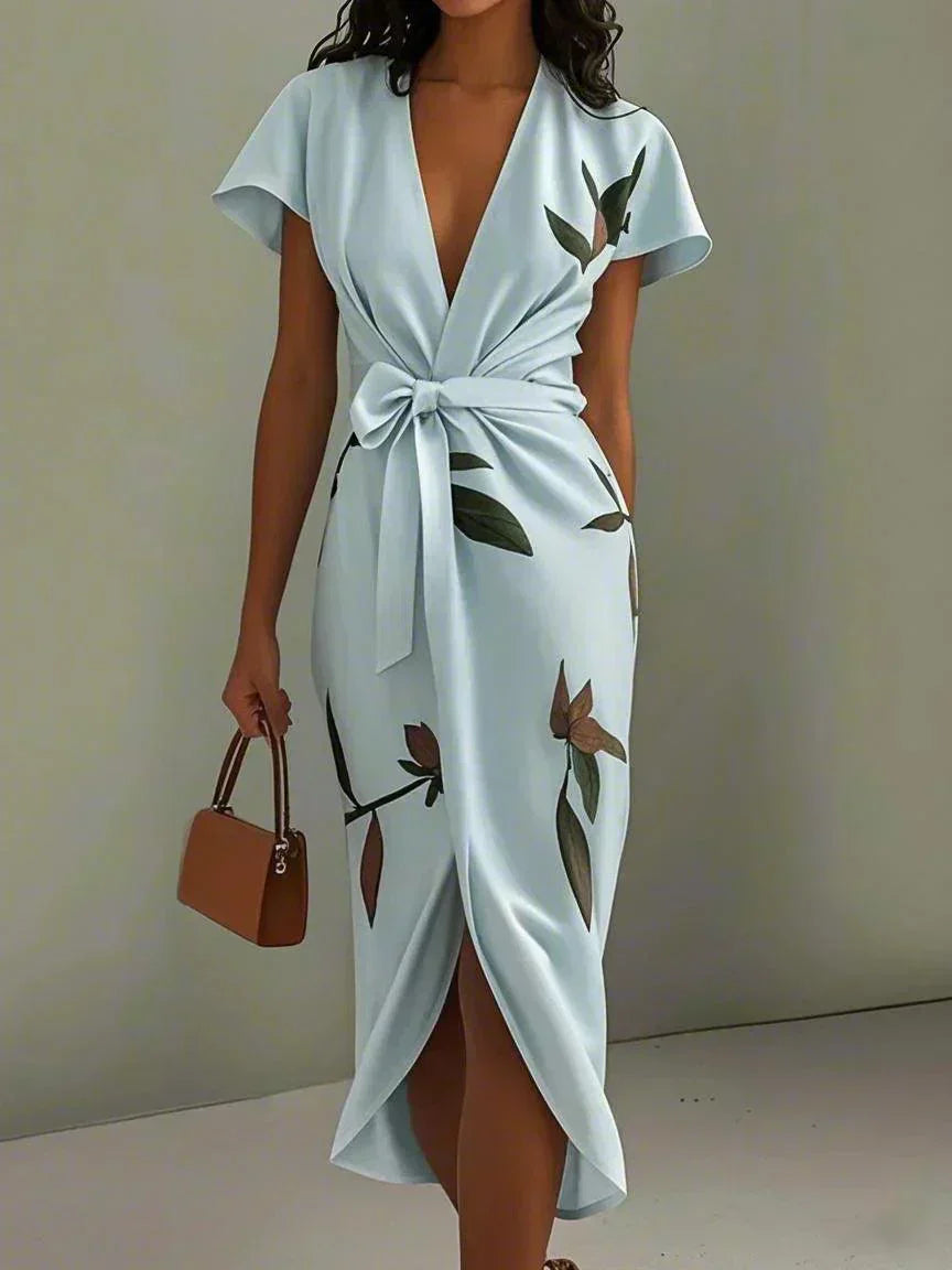 Amelia | Elegante bloemenportefeuille jurk