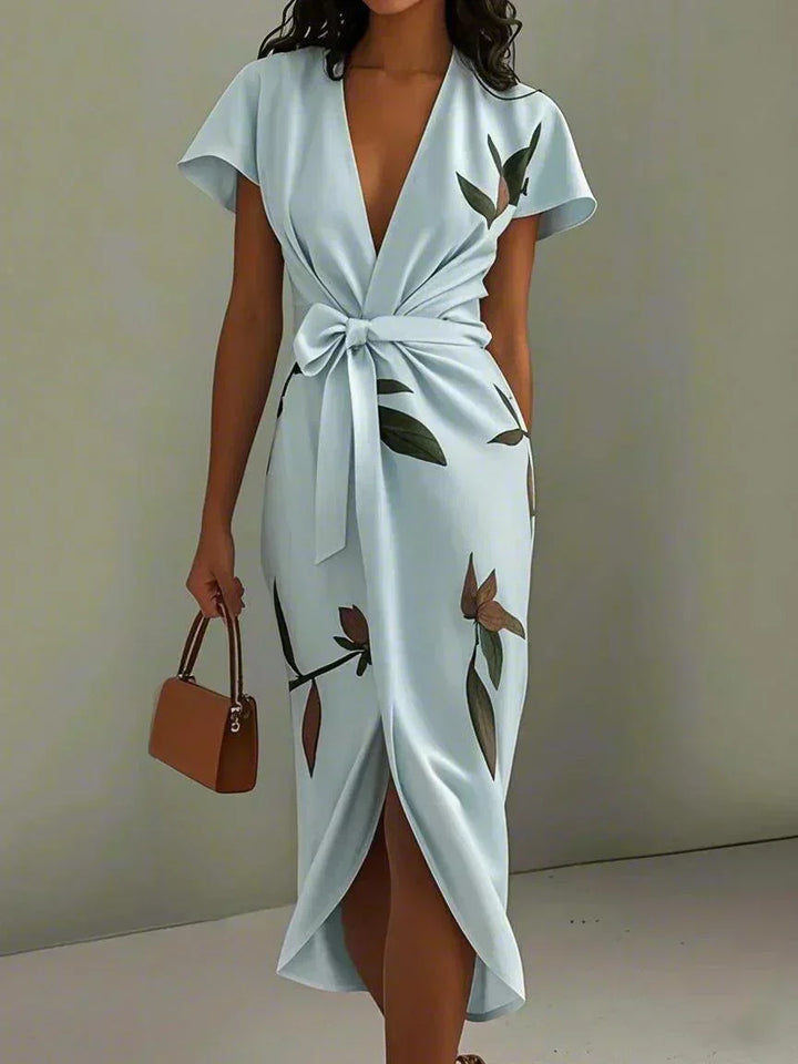 Amelia | Elegante bloemenportefeuille jurk