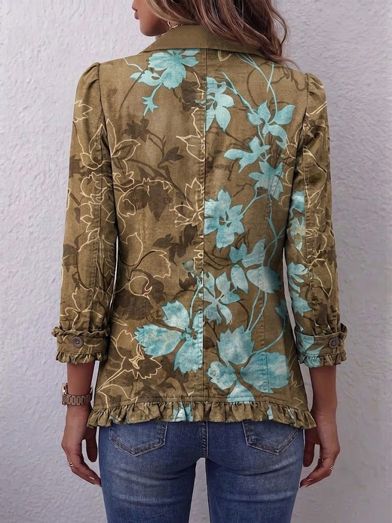 Lina | Vintage-Boho-Jacke met kleurverloop en bloemenpatroon