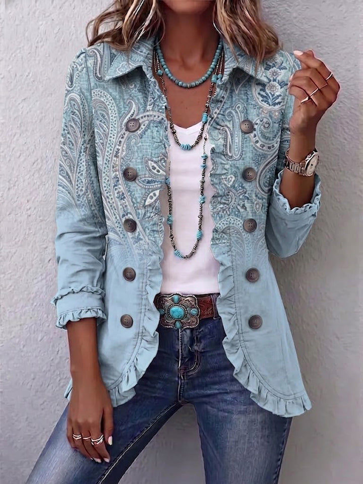 Helene | Vintage-jack met paisleymotief en ruches