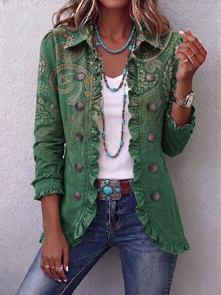 Hannah | Boheemse Jas met Paisleymotief en Ruches
