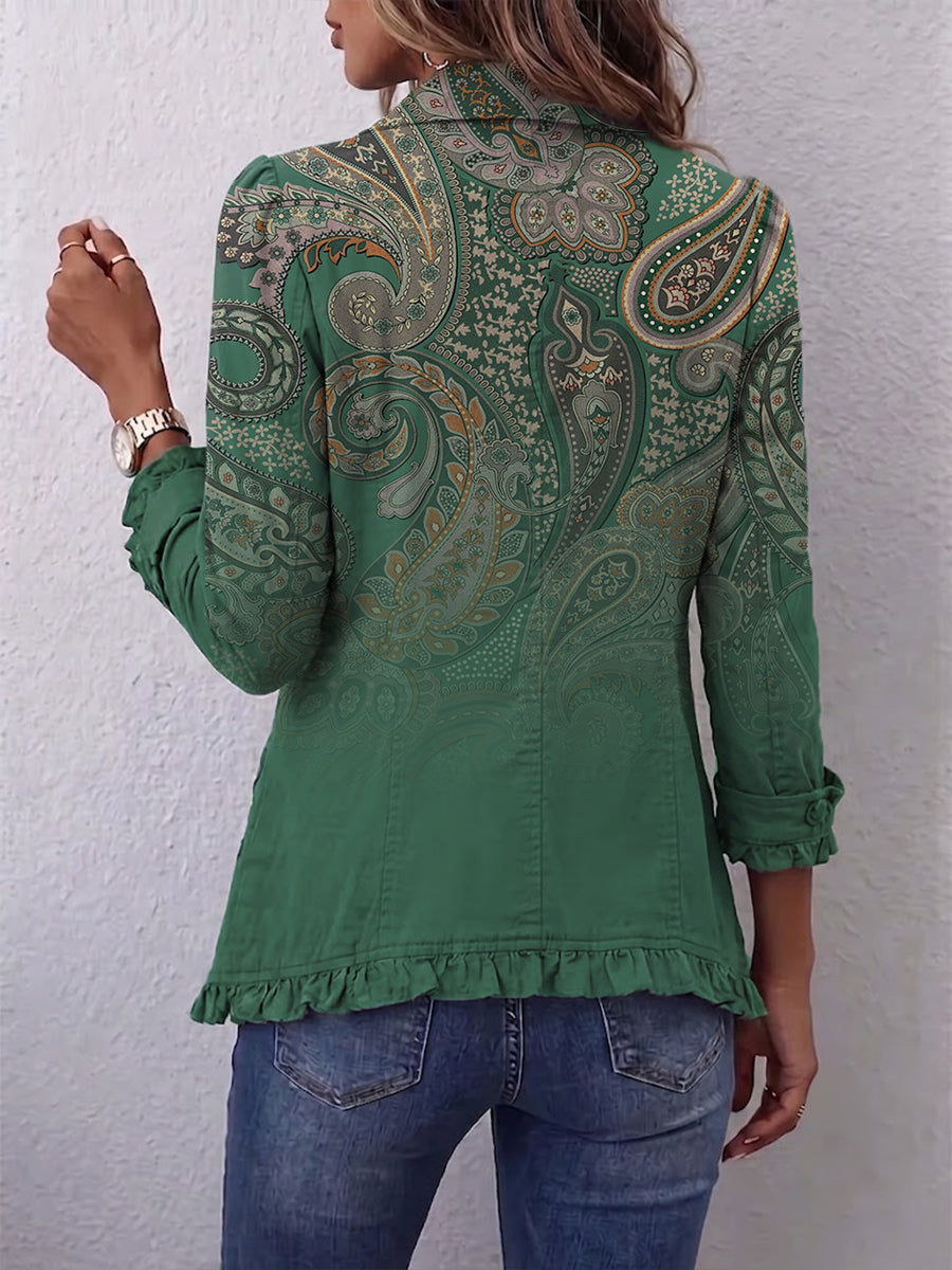 Hannah | Boheemse Jas met Paisleymotief en Ruches