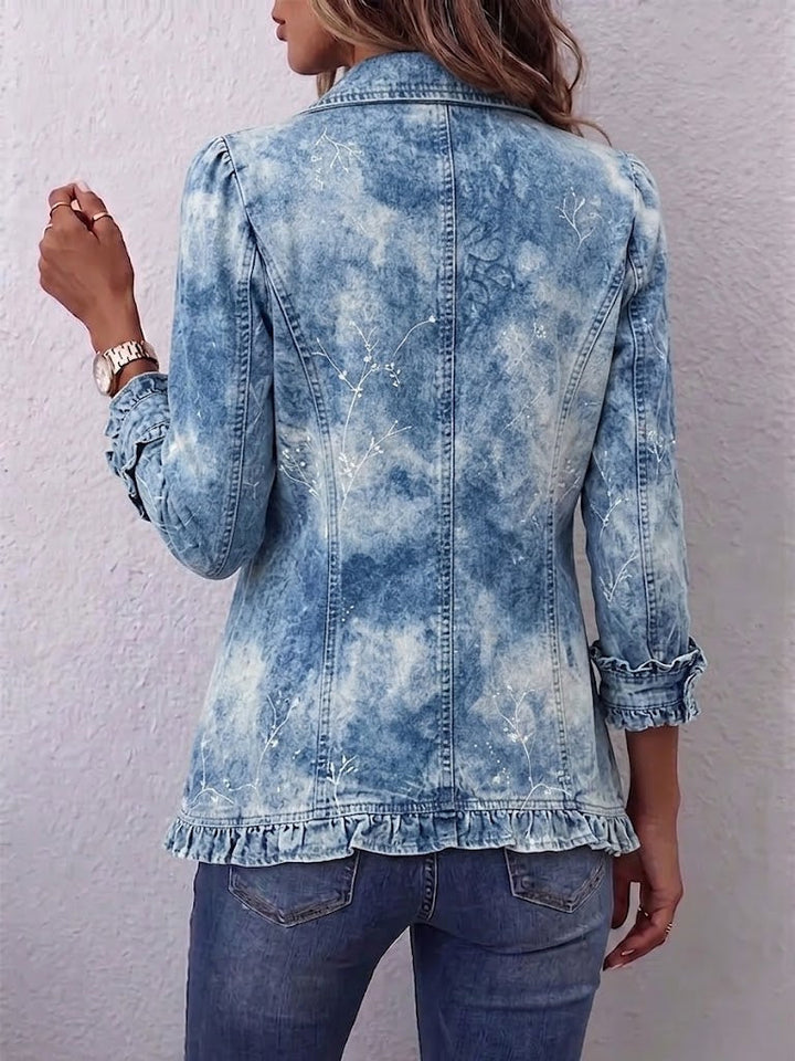 Käthe | Vintage-Boho-Jack met botanische kleurverloop en ruches