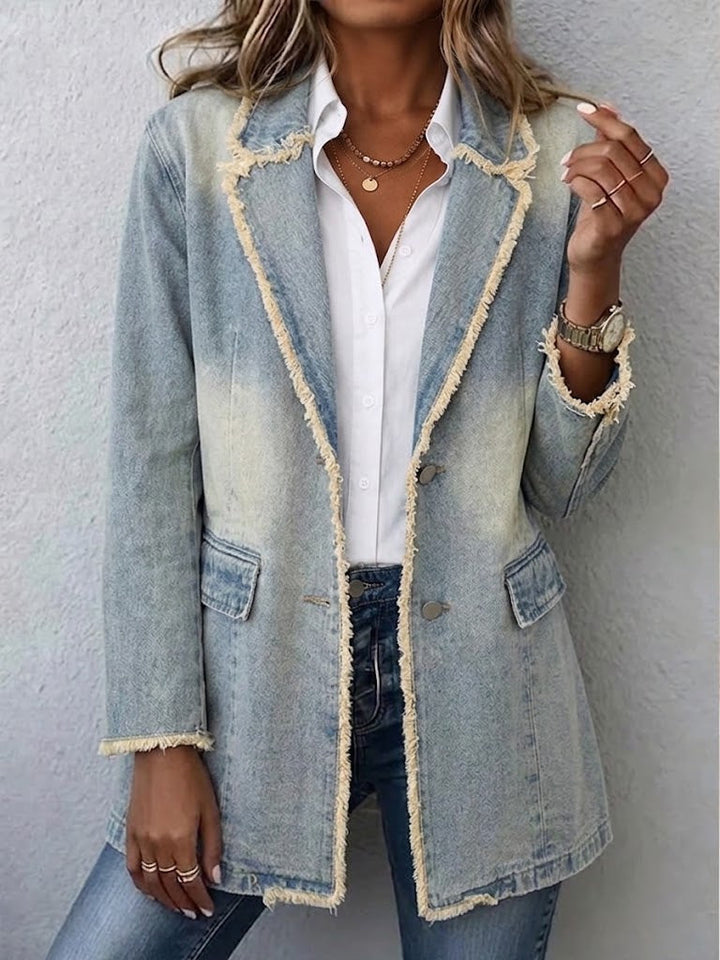 Wilma | Oversized Blazer in Vintage-stijl met Open Randen