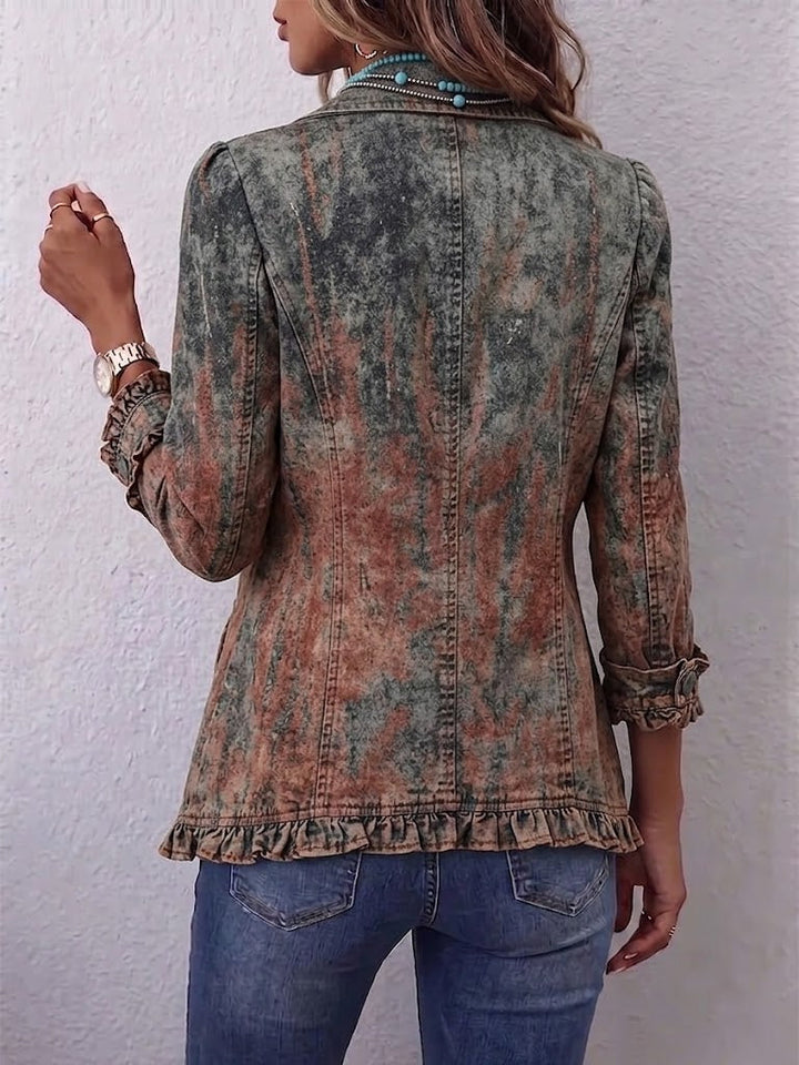 Ella | Vintage-Rüschenjacke met gestructureerde kleurverloop