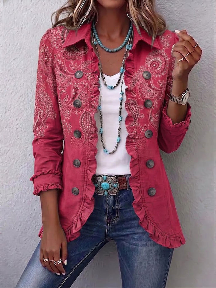 Elisa | Vintage-jack met paisleymotief en ruffles