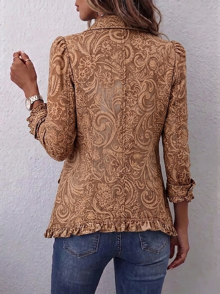 Theresa | Vintage-Boho-Jack met bloemenpatroon en ruffles